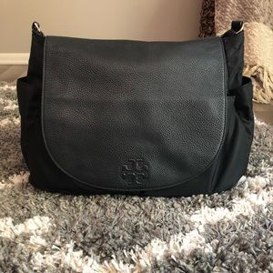 Tory Burch Black Leather Diaper Bag
